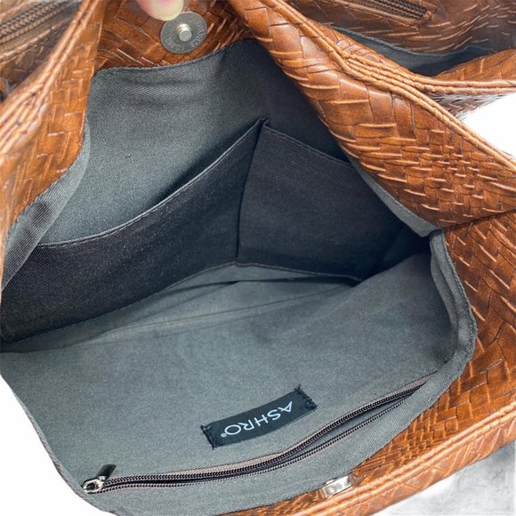 Ashro Woven Handbag Purse Multi compartments - Picture 9 of 12